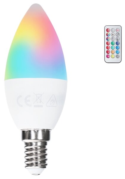 Aigostar - Bec LED RGBW reglabil C37 E14/6W/230V 3000K + telecomandă