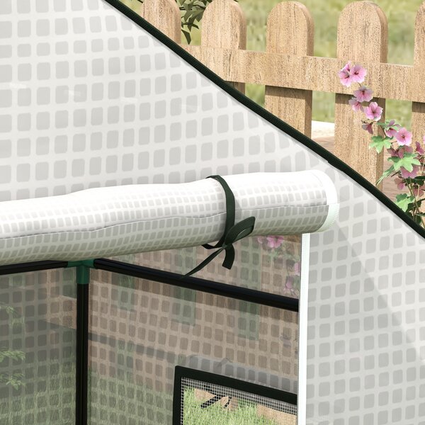 Outsunny Acoperire de Înlocuire Greenhouse Walk-in din PE cu Ușă Rulantă și Ferestre, 143 x 70 x 190cm, Verde | Aosom Romania