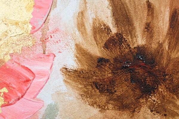 Tablou pictat manual FLORI 1 parte 60x60 cm - 60×60 cm / Clasic 2 cm