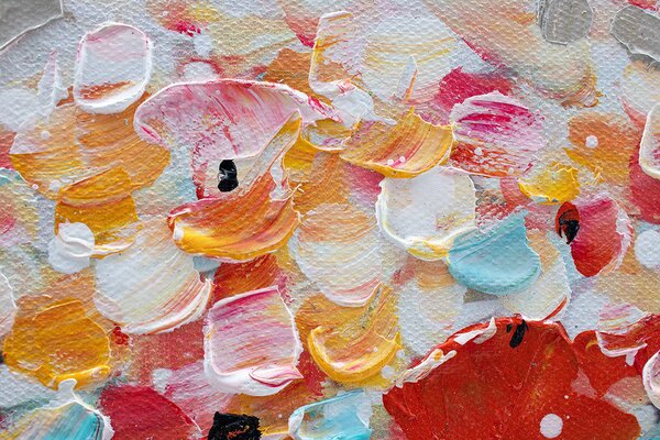 Tablou pictat manual FLORI 1 parte 100x50 cm