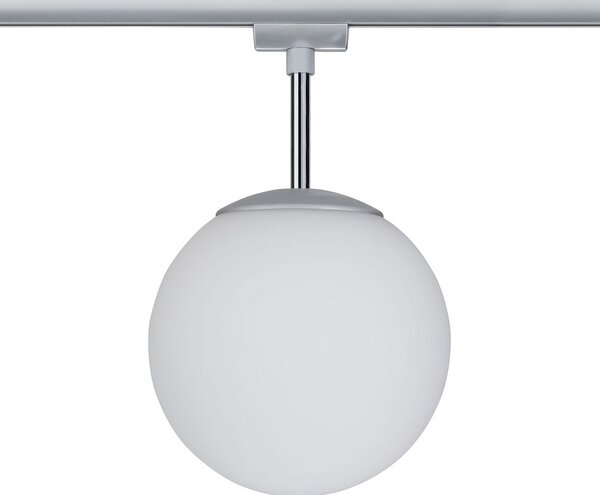 Paulmann URail Globe lampă sferică crom sticlă opa, reglabil, Gri, Camera de zi / sufragerie, Metal, Modern, glob