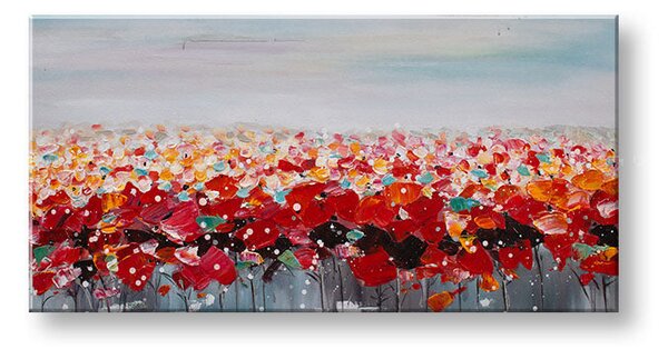 Tablou pictat manual FLORI 1 parte 100x50 cm