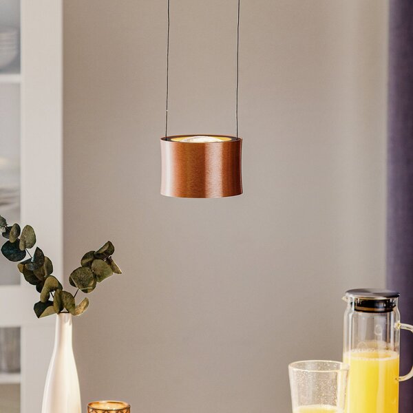 BANKAMP Impulse suspendată LED, 1 bec auriu-rosé, reglabil, Cupru, Camera de zi / sufragerie, Metal, Modern
