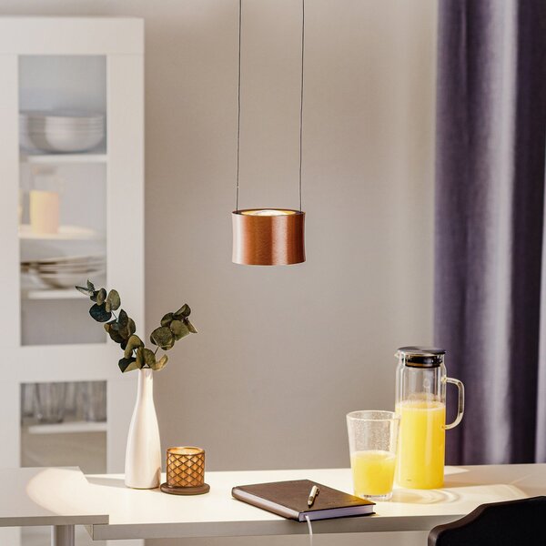BANKAMP Impulse suspendată LED, 1 bec auriu-rosé, reglabil, Cupru, Camera de zi / sufragerie, Metal, Modern