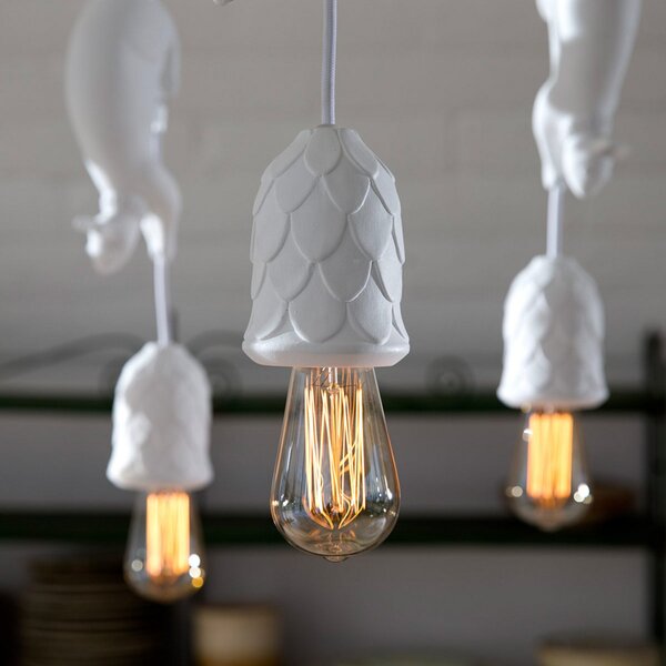 Karman Sherwood e Robin - lampă susp. designer, reglabil, Alb, Camera de zi / sufragerie, Ceramică, Design