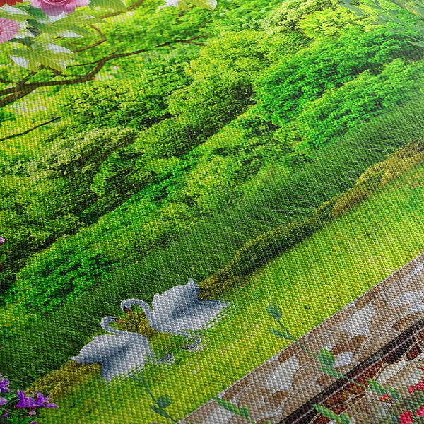 Tablou - Grădina magică cu lebede (90x60 cm)