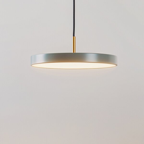 UMAGE Lampă suspendată LED Asteria Mini, verde deschis/alamă, Ø 31 cm, reglabil, Verde, Camera de zi / sufragerie, Metal, Design