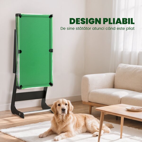 SPORTNOW Masă de Biliard Pliabilă cu Accesorii pentru Adulți și Tineri 104x55.5x68cm | Aosom Romania