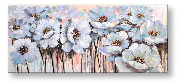Tablou pictat manual FLORI 1 parte - 120x50 cm - 120×50 cm / Clasic 2 cm