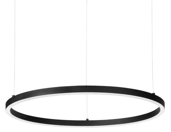 IDEAL LUX Ideal Lux Lampă suspendată LED Oracle Slim Ø 90 cm negru 3.000 K, Negru, Camera de zi / sufragerie, Metal, Modern