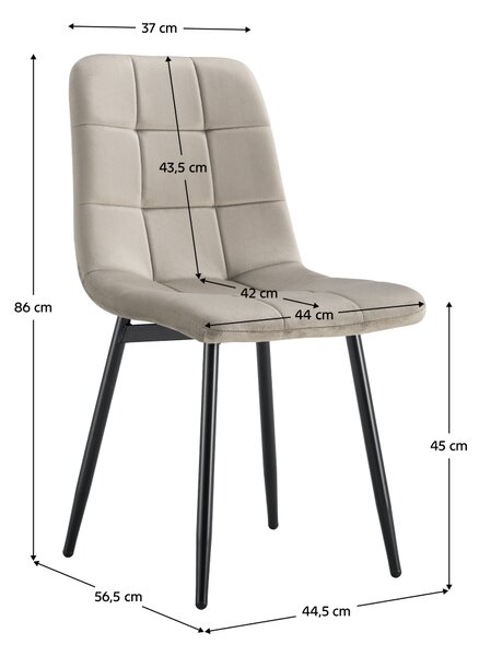KONDELA Scaun, material Velvet gri-maro Taupe/negru, RAMITA TIP 3
