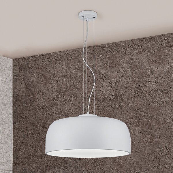 Trio Lighting Lampă susp. Baron semicochilie, alb mat, reglabil, Alb, Camera de zi / sufragerie, Metal, Modern