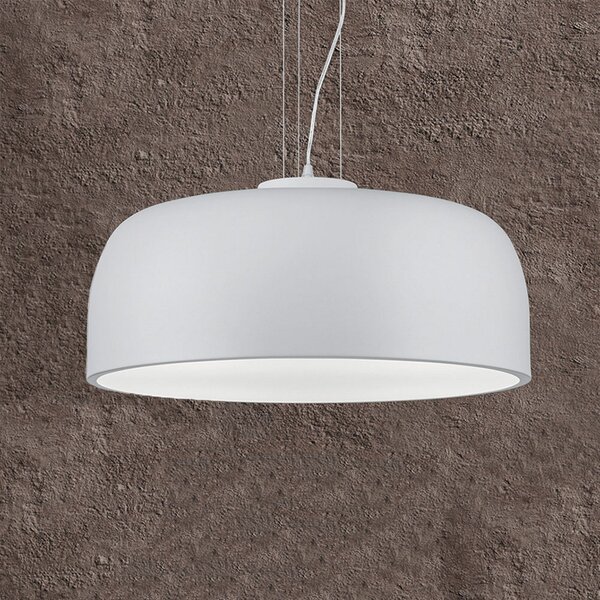 Trio Lighting Lampă susp. Baron semicochilie, alb mat, reglabil, Alb, Camera de zi / sufragerie, Metal, Modern