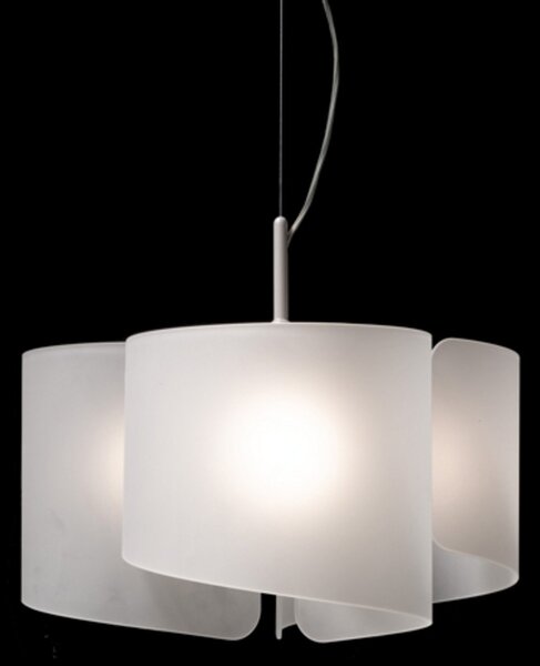 Selène Papiro, cu 3 lumini, satinat, reglabil, Alb, Camera de zi / sufragerie, Metal, Design