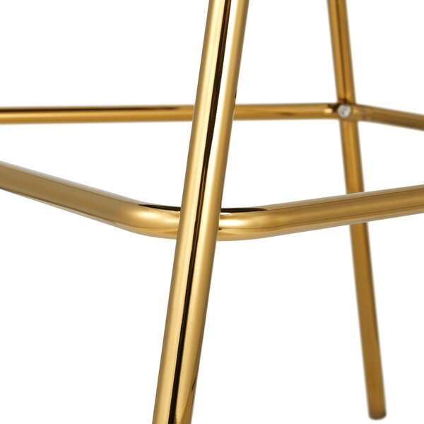 KONDELA Scaun de bar de design, material catifea neagră/gold crom auriu, DASMIN TIP 2