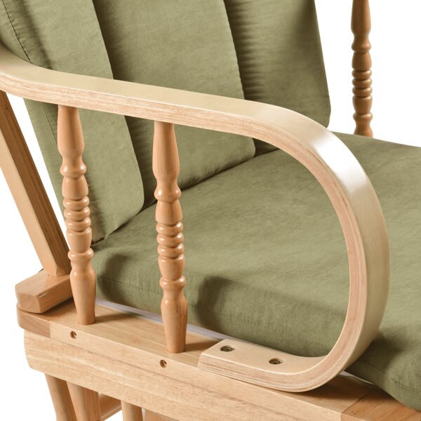KONDELA Scaun balansoar cu suport pentru picioare, natural/verde, DALBERT