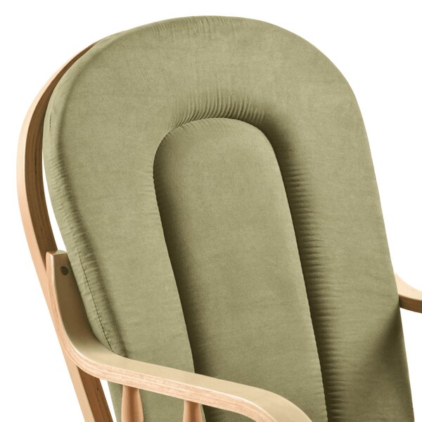 KONDELA Scaun balansoar cu suport pentru picioare, natural/verde, DALBERT