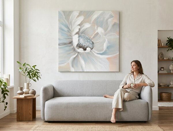 Tablou pictat manual FLORI 1 parte - 60x60 cm