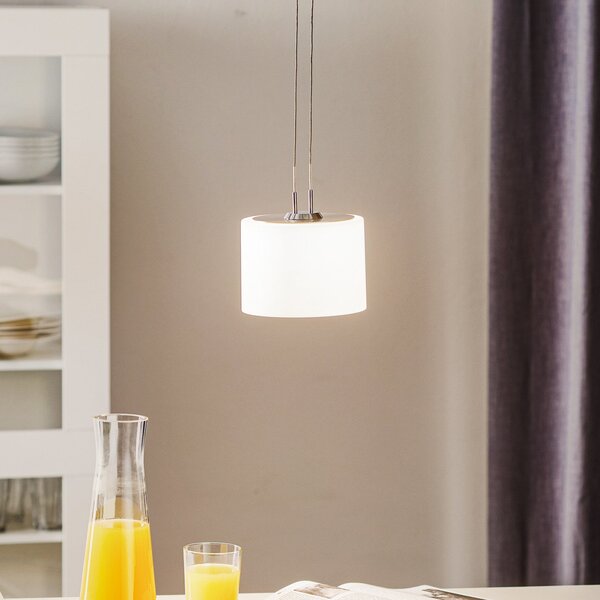 BANKAMP Grazia suspendată ZigBee 1s. 16cm nichel, reglabil, Alb, Camera de zi / sufragerie, Sticlă, Modern