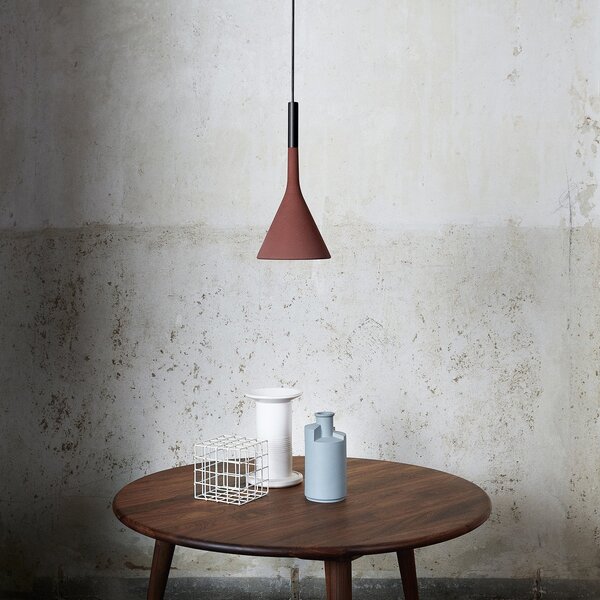 Lustră Pendul Foscarini, Aplomb, reglabil, Roșu, Bucătărie, Beton, Design