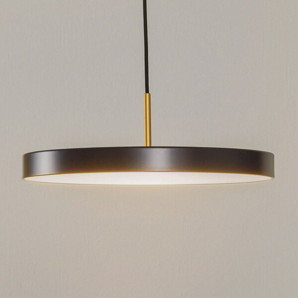 UMAGE Lampă suspendată LED Asteria Medium antracit/alamă Ø 43 cm, reglabil, Negru, Camera de zi / sufragerie, Metal, Design