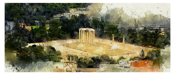Tablou - Templul lui Zeus, Atena, Grecia (120x50 cm)