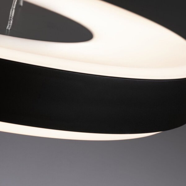 Paulmann Puric Pane II lampă susp. LED pe negru, reglabil, Negru, Camera de zi / sufragerie, Plastic, Modern