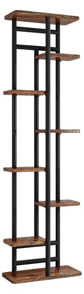KONDELA Suport de flori, negru/lemn rustic, LEDOR TIP 4