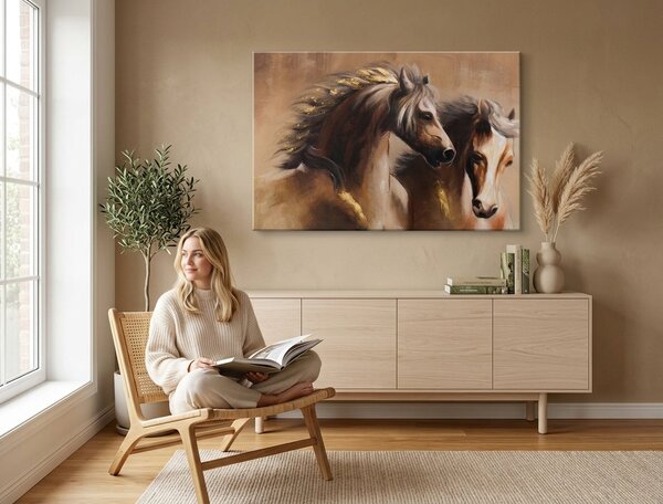 Tablou pictat manual KONE 1 parte - 90x60 cm - 90×60 cm / Klasický 2 cm