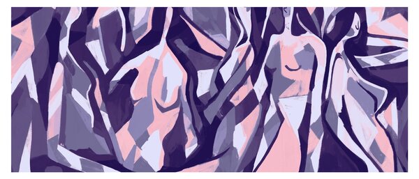 Tablou - Abstract, femei (120x50 cm)