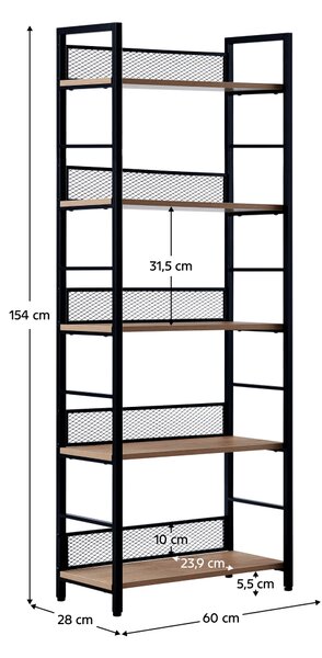 KONDELA Raft, negru/stejar, KELER TIP 2