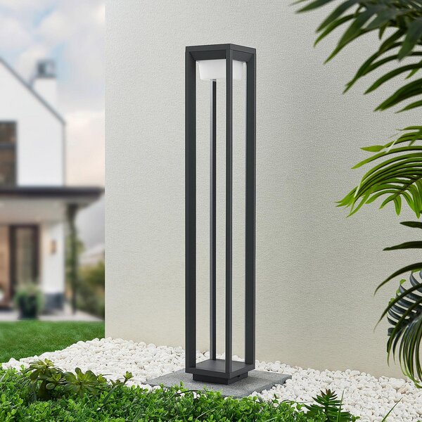 PRIOS Bornă luminoasă LED Gamion, 90 cm, antracit, metal, IP54, Gri, Metal, Modern