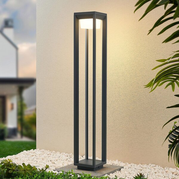 PRIOS Bornă luminoasă LED Gamion, 90 cm, antracit, metal, IP54, Gri, Metal, Modern