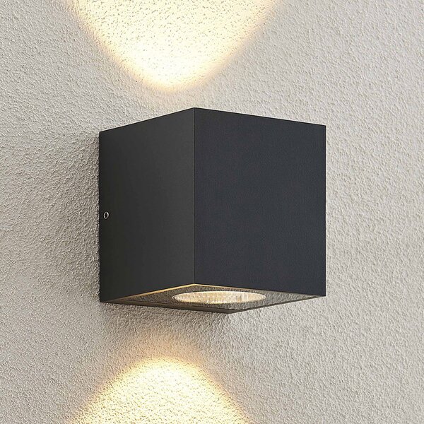 Arcchio Lampă LED pentru exterior Tassnim, 2 becuri, antracit, IP65, reglabil, Negru, Metal, Modern