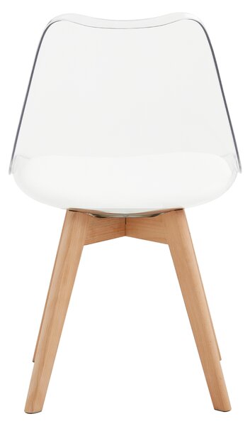 KONDELA Scaun, transparent, acrilat/piele ecologică/fag, BALI 2 NEW