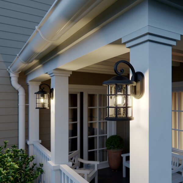 Lindby lampă de perete pentru exterior Ankea, negru, înălțime 37 cm, IP23, E27, reglabil, Negru, Plastic, Antichitate, Felinar
