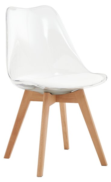 KONDELA Scaun, transparent, acrilat/piele ecologică/fag, BALI 2 NEW
