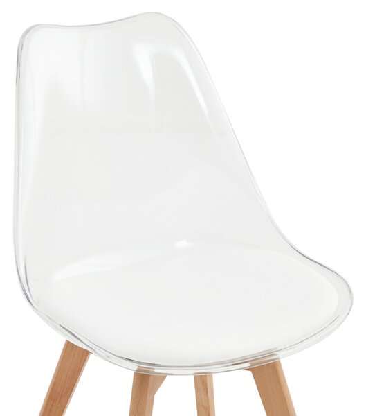 KONDELA Scaun, transparent, acrilat/piele ecologică/fag, BALI 2 NEW