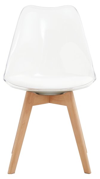 KONDELA Scaun, transparent, acrilat/piele ecologică/fag, BALI 2 NEW