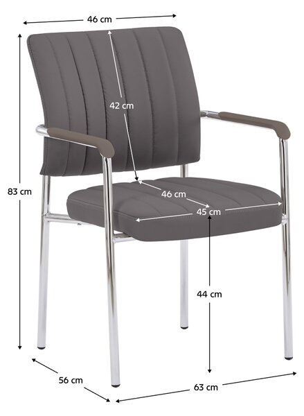 KONDELA Scaun de şedinţă, gri-brun Taupe, piele ecologică/crom, FLORIN