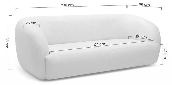 Canapea pentru living Dalin III - bej tricot Ado 1601 Halva