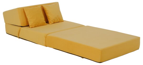 KONDELA Saltea pliabilă/fotoliu extensibil, 2 in 1, galben, PELOS