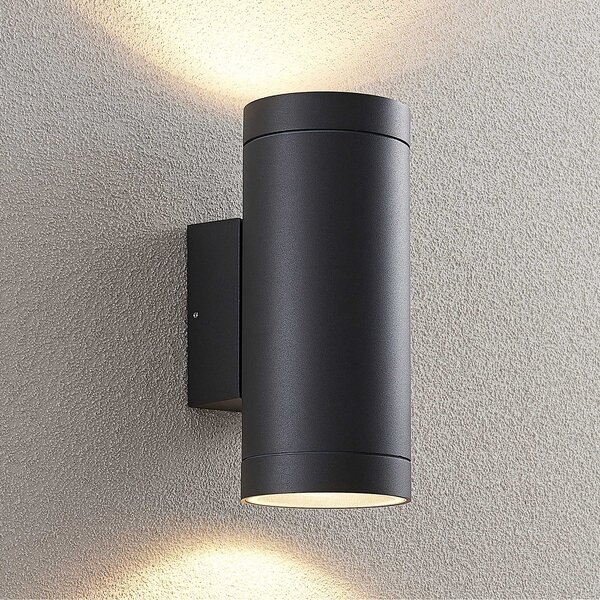 Lucande lumina de perete în aer liber Thomke, 2 becuri, antracit, aluminiu, reglabil, Gri, Metal, Modern