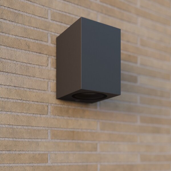 Lucande lumina de perete în aer liber Xava, downlight, antracit, GU10, Negru, Metal, Modern