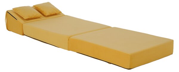 KONDELA Saltea pliabilă/fotoliu extensibil, 2 in 1, galben, PELOS