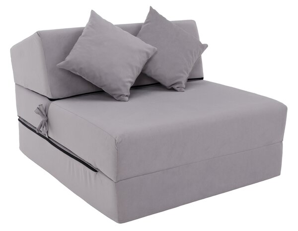 KONDELA Saltea pliabilă/fotoliu extensibil, 2 in 1, gri deschis, PELOS