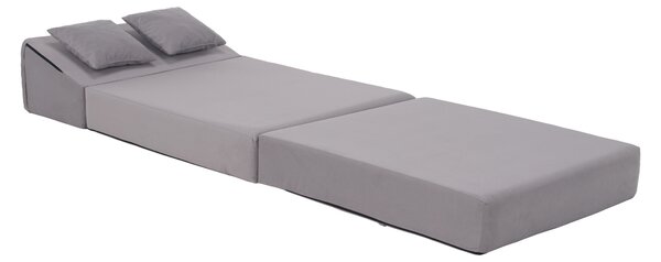 KONDELA Saltea pliabilă/fotoliu extensibil, 2 in 1, gri deschis, PELOS