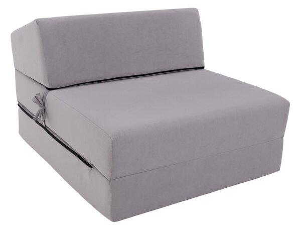 KONDELA Saltea pliabilă/fotoliu extensibil, 2 in 1, gri deschis, PELOS