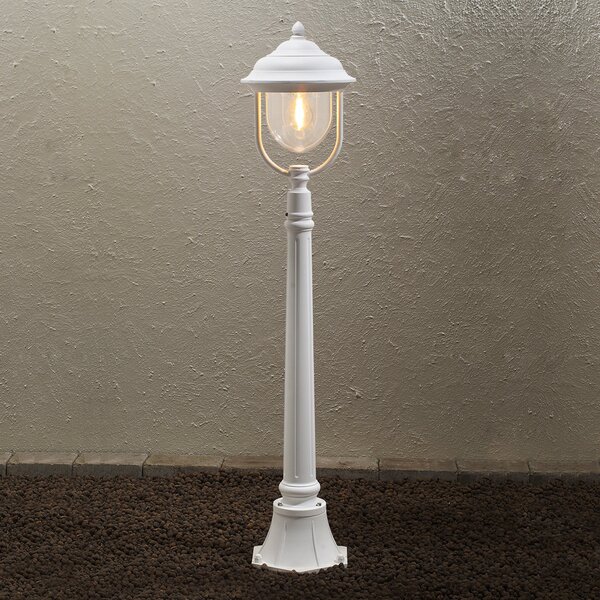 Konstsmide Lampă de trotuar Parma, alb, Alb, Metal, Casă de țară / Rustic