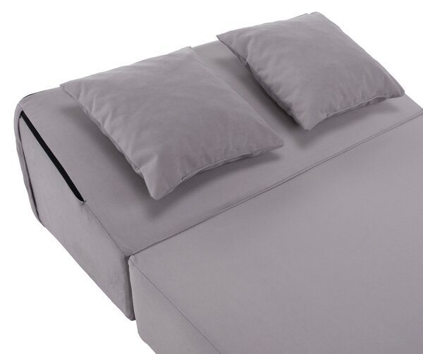 KONDELA Saltea pliabilă/fotoliu extensibil, 2 in 1, gri deschis, PELOS